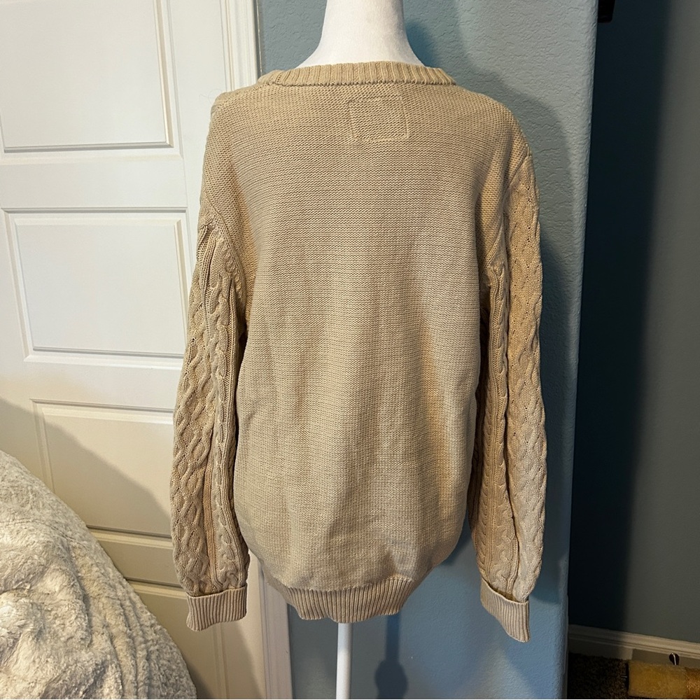 ST. JOHN’S BAY Cream Cable Knit Fisherman’s Sweater M - Picture 3 of 6